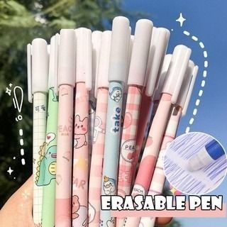 [GS] Hitam Pulpen bisa hapus pen magic Motif Karakter Lucu Bolpoin Gel Erasable Eraser Erase alat tulis menulis multifungsi pena ajaib tinta bisa dihapus Ballpoint Gel peralatan sekolah 0.5mm Pensil