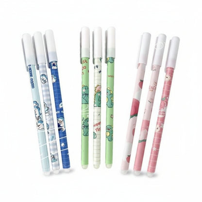 [GS] Hitam Pulpen bisa hapus pen magic Motif Karakter Lucu Bolpoin Gel Erasable Eraser Erase alat tulis menulis multifungsi pena ajaib tinta bisa dihapus Ballpoint Gel peralatan sekolah 0.5mm Pensil