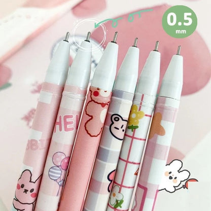 [GS] Hitam Pulpen bisa hapus pen magic Motif Karakter Lucu Bolpoin Gel Erasable Eraser Erase alat tulis menulis multifungsi pena ajaib tinta bisa dihapus Ballpoint Gel peralatan sekolah 0.5mm Pensil