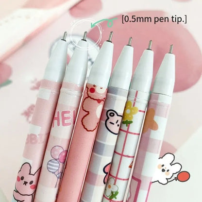 [GS] Hitam Pulpen bisa hapus pen magic Motif Karakter Lucu Bolpoin Gel Erasable Eraser Erase alat tulis menulis multifungsi pena ajaib tinta bisa dihapus Ballpoint Gel peralatan sekolah 0.5mm Pensil