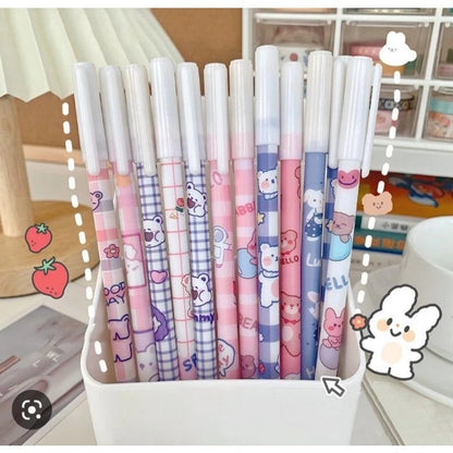 [GS] Hitam Pulpen bisa hapus pen magic Motif Karakter Lucu Bolpoin Gel Erasable Eraser Erase alat tulis menulis multifungsi pena ajaib tinta bisa dihapus Ballpoint Gel peralatan sekolah 0.5mm Pensil
