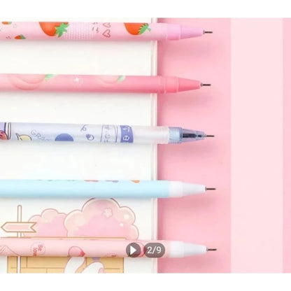 [GS] Hitam Pulpen bisa hapus pen magic Motif Karakter Lucu Bolpoin Gel Erasable Eraser Erase alat tulis menulis multifungsi pena ajaib tinta bisa dihapus Ballpoint Gel peralatan sekolah 0.5mm Pensil